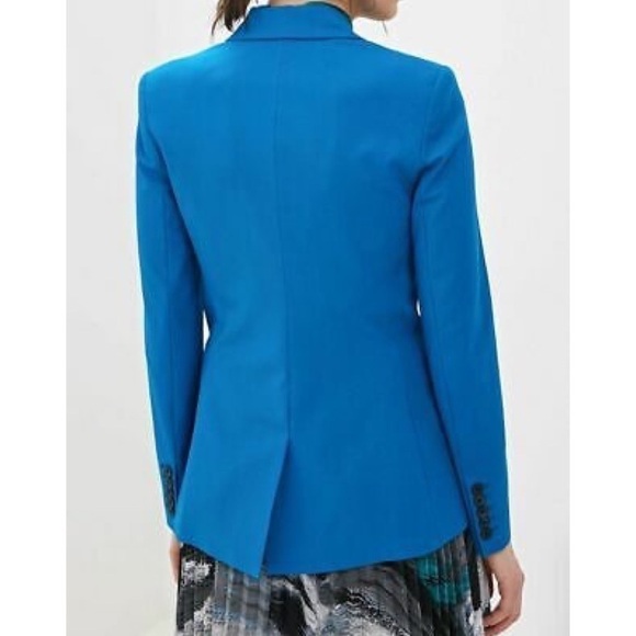 DIANE VON FURSTENBERG Ocean Blue Stretch Wool Single Button Tailored Blazer 12 - Picture 8 of 12